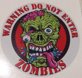 Zombie Warning Sticker Decal bio-hazard horror car truck 4x4