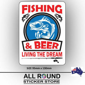 FISHING AND BEER  car sticker  Funny boating camping 4x4 sticker BUMPER STICK