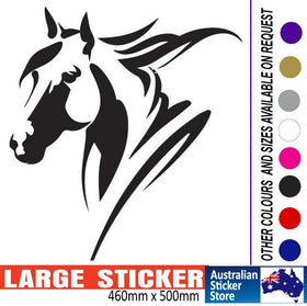 LARGE HORSE  HEAD DECAL UTE 4WD HORSE FLOAT TRAILER TRUCK 006