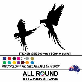 2 x Large Parrot stickers for car, RV Motorhome, 4X4, Boat , Caravan