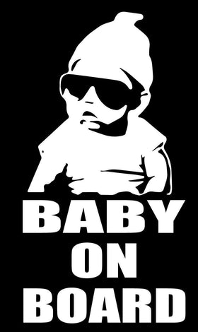 Baby on board car sticker decal, cute baby with glasses