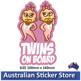 TWINS Baby on Board car sticker popular TWIN girls