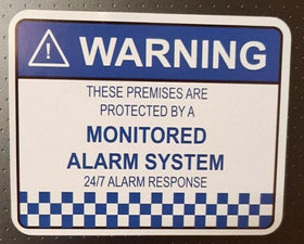 4 x Alarm System Monitored Warning Security Stickers Waterproof Security Sign Wi