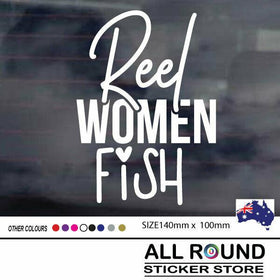 REEL WOMEN FISH  funny   fishing Sticker Decal car Fish Tackle Boat 4x4 Window o