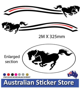 LARGE 2M Horse Stripe sticker decals for Horse Float, Motorhome, Trucks , Vehicl