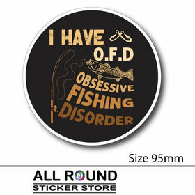 OFD Funny fishing sticker decal for Car, UTE , 4X4, BOAT,  RV Motorhome, 4X4, Ca