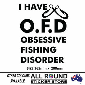 FUNNY OFD FISHING STICKER  DECAL FOR , CAR , BOAT 4X4 CARAVAN