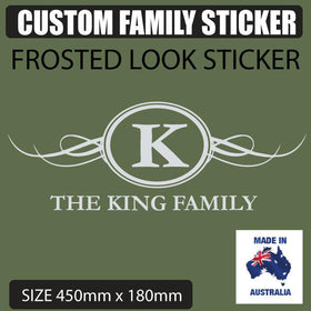 FAMILY NAME FROSTED ETCH GLASS SAFETY DOOR WINDOW STICKERS