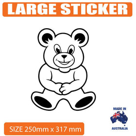 Large Teddy Bear Decal, boat fishing vinyl sticker