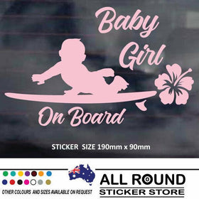 Baby girl on board , on surf board  -funny--car-sticker-popular-boating-4x4-sticker-de