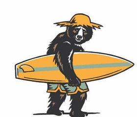 Surfing surfbear sticker decal for cars