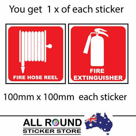 Fire Hose Reel & Fire Extinguisher Sticker sign decal