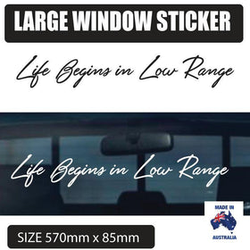 Life begins in low range popular 4x4 sticker decal  Windscreen Van Sticker