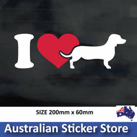 I-love-dachshunds-sticker--wiener-sausage-dog-decal,-car-,-window,-laptop, i lov