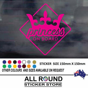 Princess on board sticker popular car  Sticker Decal Girly baby on board