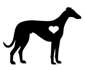 Greyhound car sticker, i love greyhound vehicle dog on board