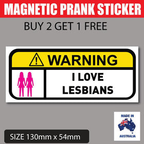 LESBIAN LOVER Funny Prank Magnetic Bumper Sticker