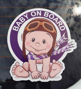Cute Baby on board car sticker Pilot