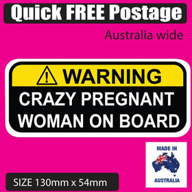WARNING PREGNANT WOMAN On Board Funny Sticker Vinyl
