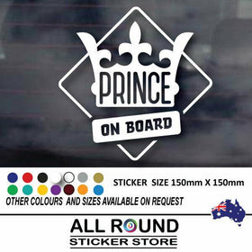 Prince on board baby on board my family sticker popular  car  Sticker Decal Cute
