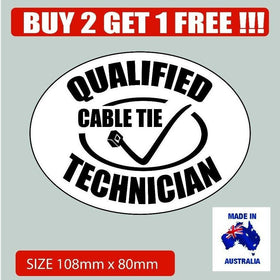 Qualified cable technician funny bumber sticker 4x4