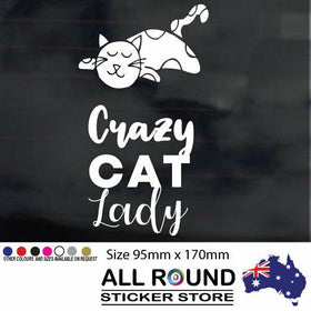 Crazy Cat Lady on board sticker decal for car , fridge, laptop, toolbox,  window