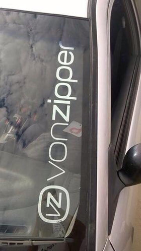 Large Von Zipper Sticker Decal  White For Window in black or white car popular