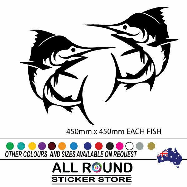 Merling Fish Sticker set MARLIN-SWORD-FISH-STICKER-DECAL-FOR-BOAT-CAR-4X4-RV-CAMPERVAN-LARG ...
