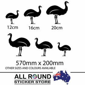 Emu  sticker set  decal for RV Motorhome, Campervan, trailer or Boat, 4x4, LARGE