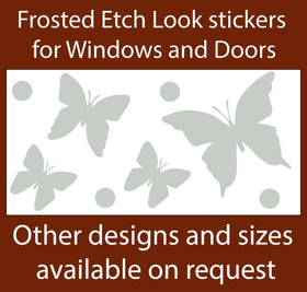 Frosted etched butterfly stickers, safety for glass windows