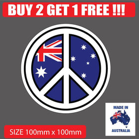 Australia flag peace sign car sticker