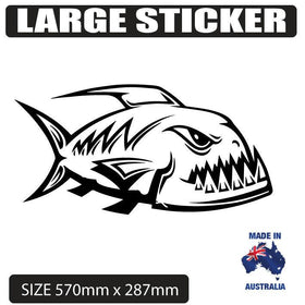 2 x Large ANGRY FISH  Decal, boat fishing vinyl sticker Ute 4x4 caravan 002