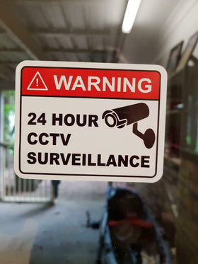 qty 4 Warning-Stickers-Security-camera-surveillance-warning-CCTV-monitored alarm camer
