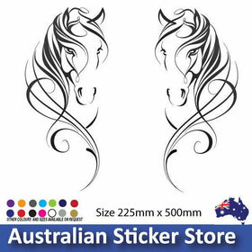 2-x-Horses-Heads-Horses-on-Board-Horse-Float-Decals-for-Horse-Trailer-truck-stic