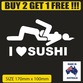 I Love Sushi Funny sticker Decal