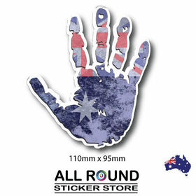 Australia FLAG sticker with hand print  bumper sticker for car, window, laptop,