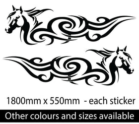 STRIPES HORSE STICKERS DECALS SCROLL DESIGN 1800MM WIDE