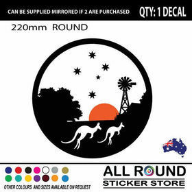 AUSTRALIAN DECAL  KANGAROO WITH WINDMILL  sticker decal for , motorhome, 4x4 , t