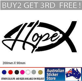 Jesus Fish HOPE symbol Christian sticker