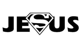 Jesus Superman funny car bumper sticker  sticker decal