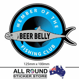 Beer Belly Club, Fishing DECAL, vinyl  sticker funny car sticker bumper sticker