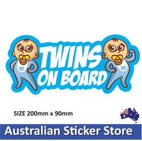 Baby On Board Vinyl Sticker Decal for car,ute,4x4 - TWIN BOYS Baby, cute funny