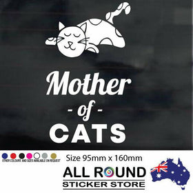MOTHER OF CATS on board sticker decal for car , fridge, laptop, toolbox,  window