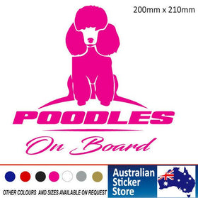 Poodles on Board car sticker decal Cute 200mm x 210mm