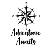Adventure Awaits Compass Decal – Caravan, Motorhome, Camper & 4WD Vinyl Sticker