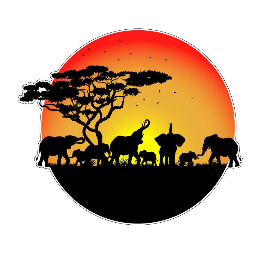 African elephant sticker decal vehicle motorhome RV camper window 4X4 - Mega Sticker Store