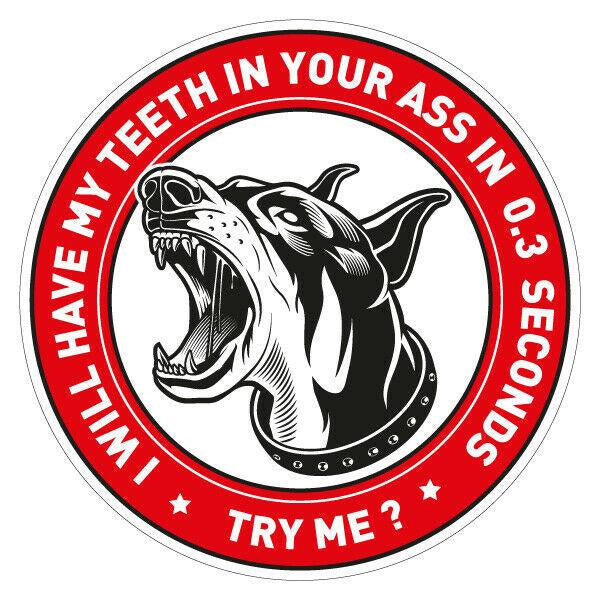 Angry Doberman Warning Dog Sticker, Funny Car Warning Decal, Dog On Board Printed Vinyl Sticker