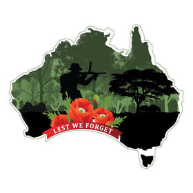 Lest we forget Anzac  Australian Map Sticker decal