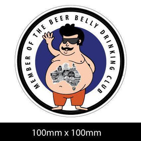 Australian Beer Sticker , funny mancave sticker, beer belly