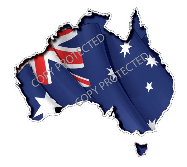 Australian-map-Flag-sticker decal - Mega Sticker Store